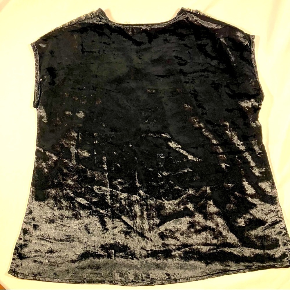 Soft Surroundings Nouveau Beaded Black Velour Blouse top womens size Large - Picture 2 of 8